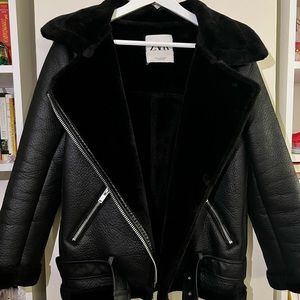 Zara Leather Jacket (XS) (Faux)